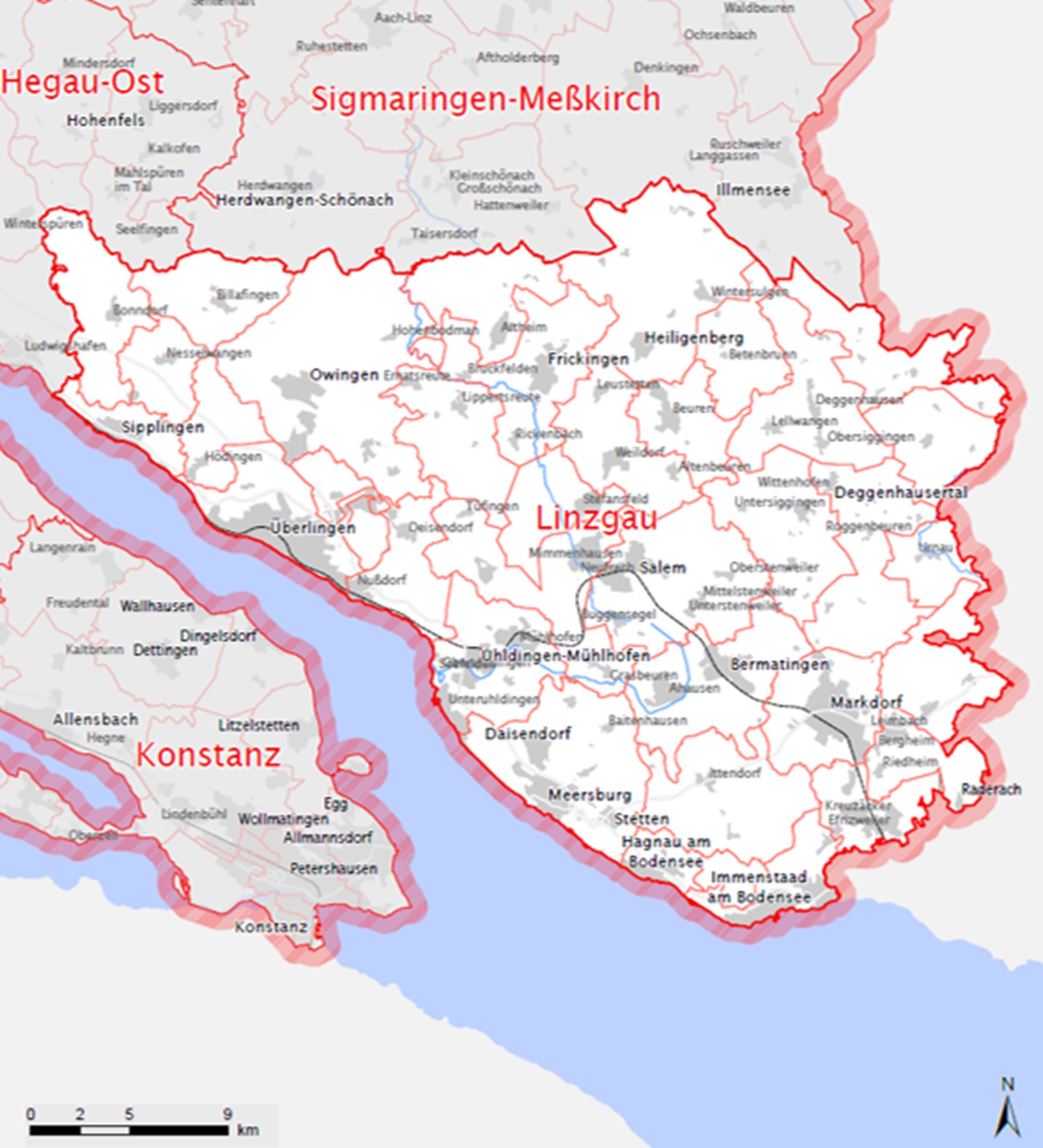 Karte Linzgau